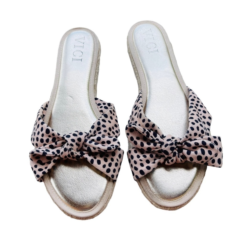 Vici leopard bow slides